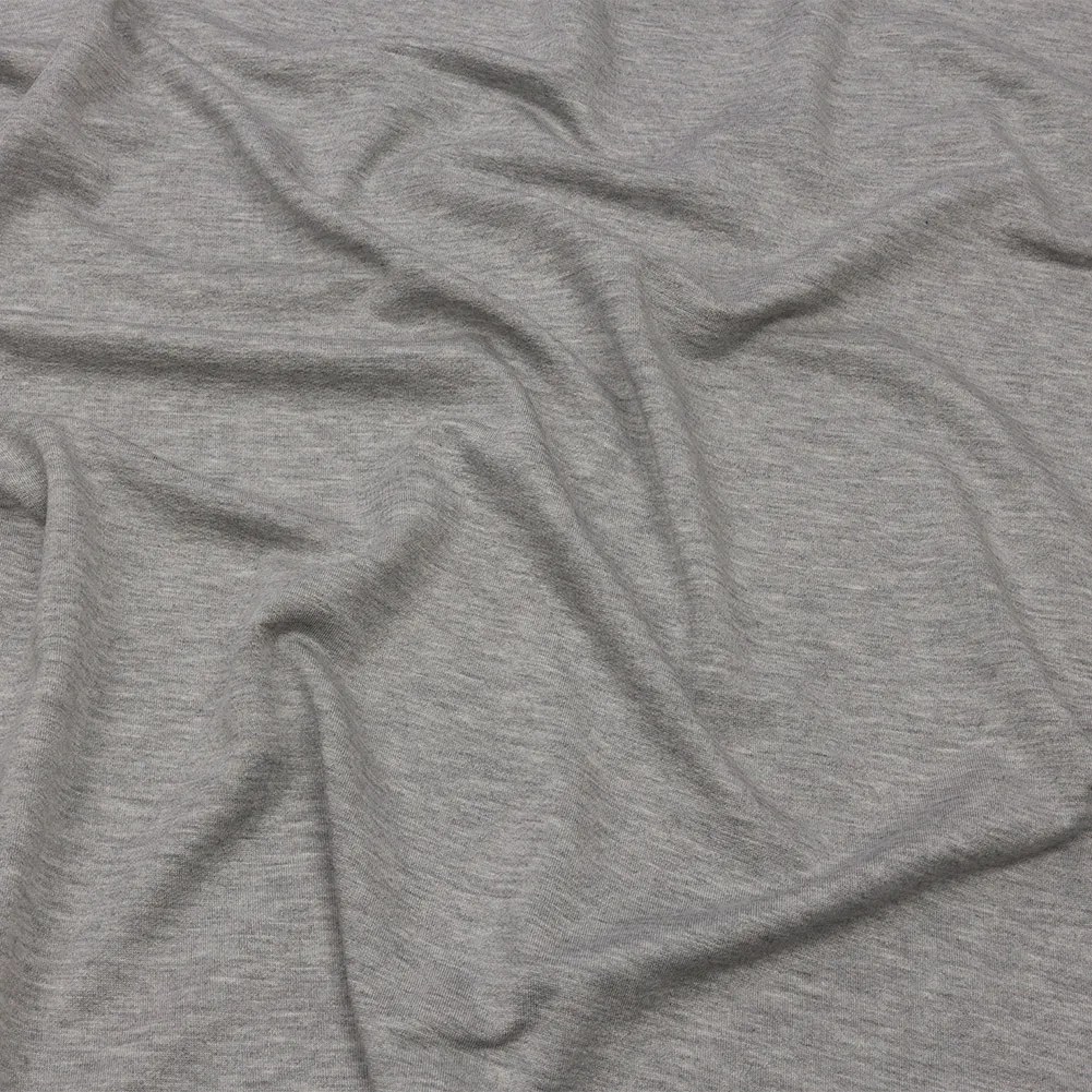 Heathered Light Gray Stretch Rayon French Terry Heathered Light Gray Stretch Rayon French Terry