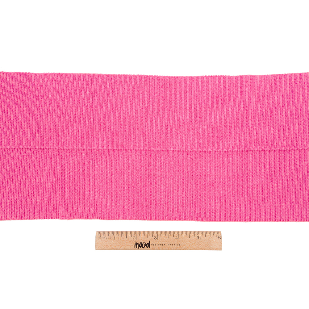 Bubblegum Pink 2x2 Rib Knit Foldover Trim - 37.5" x 7.5"