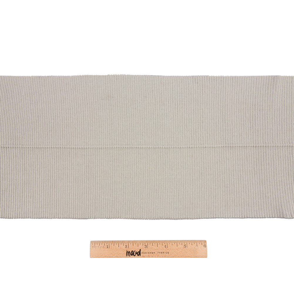 Cloud Gray 2x2 Rib Knit Foldover Trim - 37.5" x 7.5"