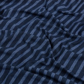 Trina Turk Navy and Heathered Blue Striped Stretch Viscose Jersey Trina Turk Navy and Heathered Blue Striped Stretch Viscose Jersey