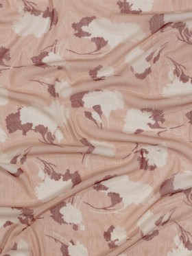 Blush, White and Red Floral Shadows Silk Tulle Blush, White and Red Floral Shadows Silk Tulle