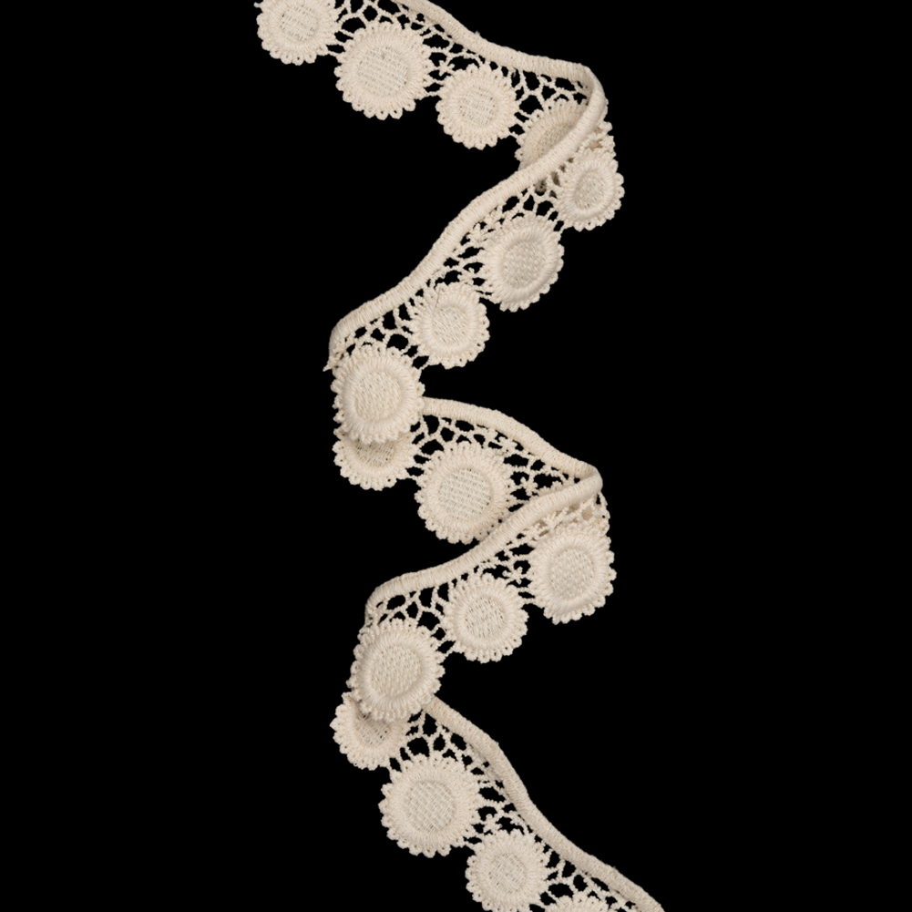 Ivory Hanging Sunflowers Cotton Venise Lace Trim – 1.5″ Ivory Hanging Sunflowers Cotton Venise Lace Trim – 1.5″