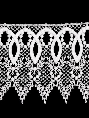 White Loops and Hanging Vines Cotton Venise Lace Trim – 8″ White Loops and Hanging Vines Cotton Venise Lace Trim – 8″