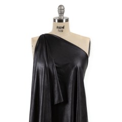 Faux Leather Foil Stretch Polyester Knit – Black Cloud Textured – Vanessa Collection Faux Leather Foil Stretch Polyester Knit – Black Cloud Textured – Vanessa Collection
