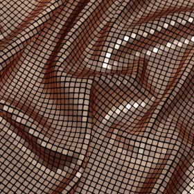 Squares Foiled Stretch Polyester Knit – Gold and Metallic Black – Heidi Collection Squares Foiled Stretch Polyester Knit – Gold and Metallic Black – Heidi Collection