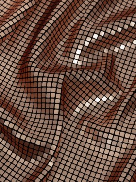 Squares Foiled Stretch Polyester Knit – Gold and Metallic Black – Heidi Collection Squares Foiled Stretch Polyester Knit – Gold and Metallic Black – Heidi Collection
