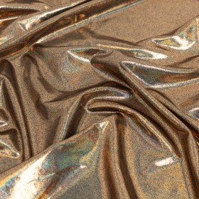 Gold Holographic Foiled Stretch Polyester Jersey Gold Holographic Foiled Stretch Polyester Jersey