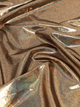 Gold Holographic Foiled Stretch Polyester Jersey Gold Holographic Foiled Stretch Polyester Jersey