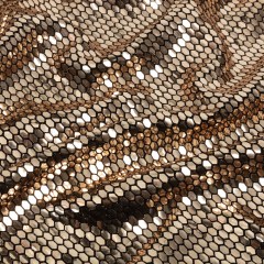 Black and Gold Hexagons Foiled Stretch Nylon Knit Black and Gold Hexagons Foiled Stretch Nylon Knit