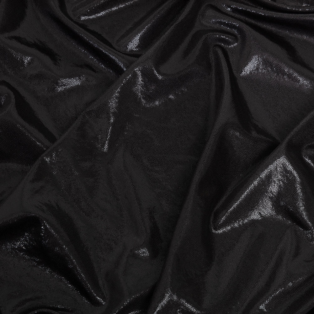 Black Tiny Dots Foiled Stretch Polyester Jersey Black Tiny Dots Foiled Stretch Polyester Jersey