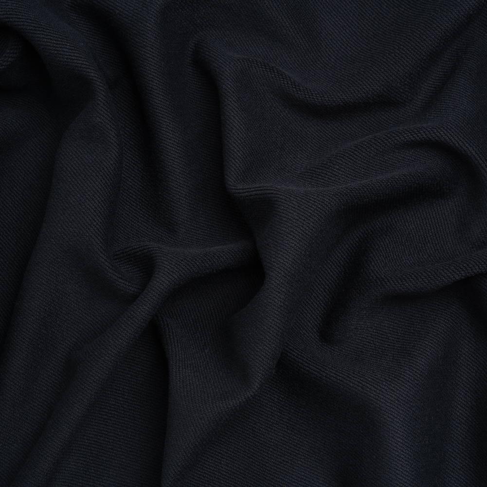 Stretch Cotton and Nylon Twill French Terry Knit – Black and Midnight Stretch Cotton and Nylon Twill French Terry Knit – Black and Midnight