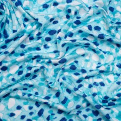 Stretch Rayon Jersey – Aqua and Cobalt Blue Spotted Stretch Rayon Jersey – Aqua and Cobalt Blue Spotted