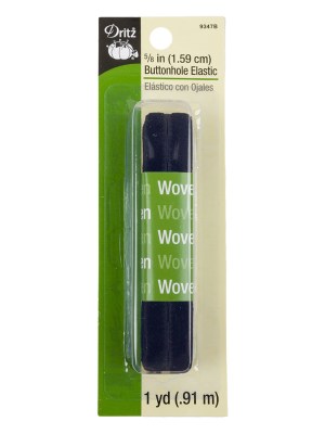 Dritz Black Button Hole Elastic – 5/8 in x 1 yd Dritz Black Button Hole Elastic – 5/8 in x 1 yd