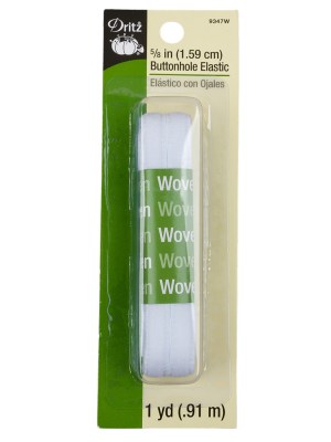 Dritz White Button Hole Elastic – 5/8 in x 1 yd Dritz White Button Hole Elastic – 5/8 in x 1 yd
