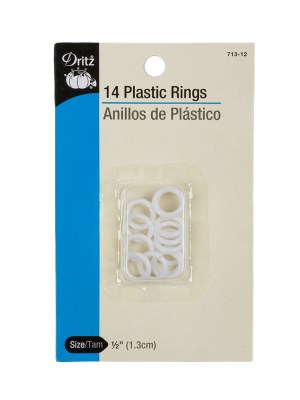 Dritz 14ct White Plastic O-Rings – 0.5″ Dritz 14ct White Plastic O-Rings – 0.5″