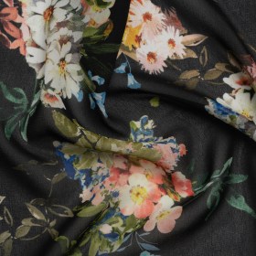 Mood Exclusive Black Arranged to Engage Viscose Georgette Mood Exclusive Black Arranged to Engage Viscose Georgette