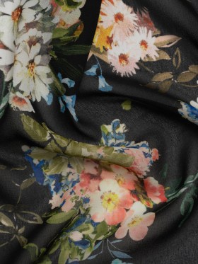 Mood Exclusive Black Arranged to Engage Viscose Georgette Mood Exclusive Black Arranged to Engage Viscose Georgette