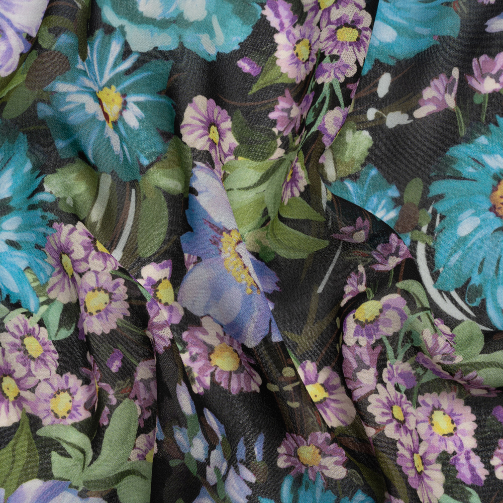 Mood Exclusive Black Rhapsody in Bloom Viscose Georgette Mood Exclusive Black Rhapsody in Bloom Viscose Georgette