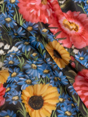 Mood Exclusive Black Floral Trove Viscose Georgette Mood Exclusive Black Floral Trove Viscose Georgette