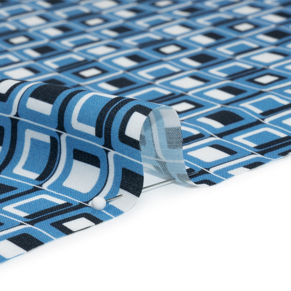 Mood Exclusive Blue Checkerboard Cadence Drapey Viscose Woven