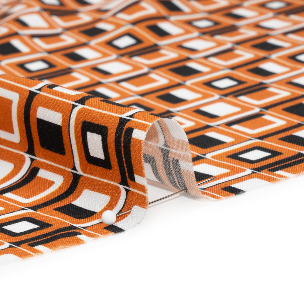 Mood Exclusive Orange Checkerboard Cadence Drapey Viscose Woven