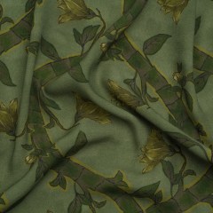 Sustainable Viscose Crepe Print – Green Floral Ogee Lattice – Mood Exclusive Intertwined Vines Sustainable Viscose Crepe Print – Green Floral Ogee Lattice – Mood Exclusive Intertwined Vines