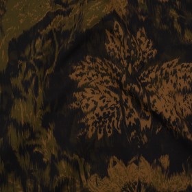 Stretch Polyester Woven Print – Black, Green and Brown Abstract Ikat – Mood Exclusive Brown Sugar Morning Stretch Polyester Woven Print – Black, Green and Brown Abstract Ikat – Mood Exclusive Brown Sugar Morning