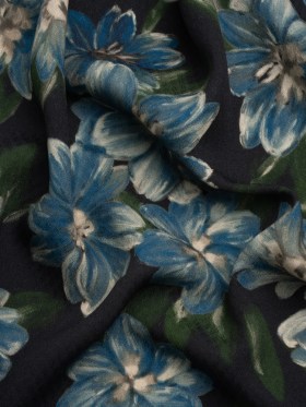 Sustainable Viscose Floral Jacquard Print – Blue and Black Floral – Mood Exclusive Midnight at Giverny Sustainable Viscose Floral Jacquard Print – Blue and Black Floral – Mood Exclusive Midnight at Giverny
