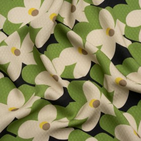 Sustainable Viscose Floral Jacquard Print – Green, White and Black Floral – Mood Exclusive Jonesing for Daisy Sustainable Viscose Floral Jacquard Print – Green, White and Black Floral – Mood Exclusive Jonesing for Daisy