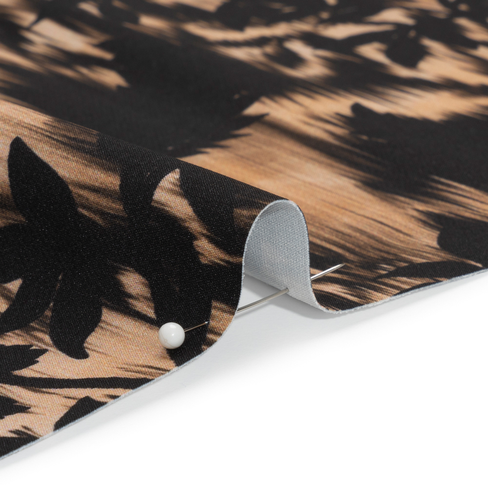 Stretch Polyester Woven Print – Black Florals on Abstract Ikat – Mood Exclusive Rambling Brambles Stretch Polyester Woven Print – Black Florals on Abstract Ikat – Mood Exclusive Rambling Brambles