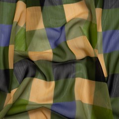 Polyester Chiffon Print with Metallic Pinstripes – Green, Blue and Yellow Plaid – Mood Exclusive Rooks and Bishops Polyester Chiffon Print with Metallic Pinstripes – Green, Blue and Yellow Plaid – Mood Exclusive Rooks and Bishops