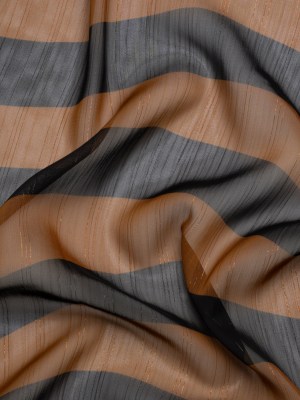 Polyester Chiffon Print with Metallic Pinstripes – Brown and Black Wavy Stripes – Mood Exclusive Delray Daze Polyester Chiffon Print with Metallic Pinstripes – Brown and Black Wavy Stripes – Mood Exclusive Delray Daze