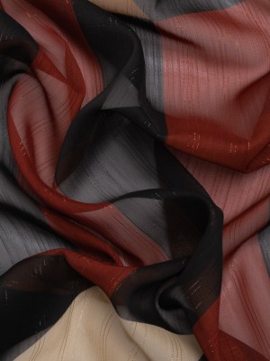 Polyester Chiffon Print with Metallic Pinstripes – Black and Brown Blocky Stripes – Mood Exclusive Shadows and Rays Polyester Chiffon Print with Metallic Pinstripes – Black and Brown Blocky Stripes – Mood Exclusive Shadows and Rays