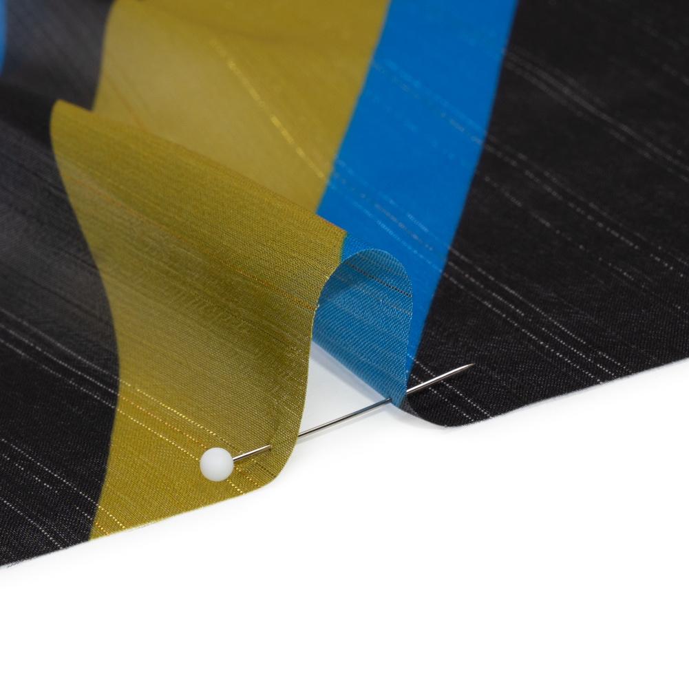 Polyester Chiffon Print with Metallic Pinstripes – Green, Blue and Brown Diamonds – Mood Exclusive Purely Prismatic Polyester Chiffon Print with Metallic Pinstripes – Green, Blue and Brown Diamonds – Mood Exclusive Purely Prismatic