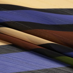 Polyester Chiffon Print with Metallic Pinstripes – Brown, Green and Purple Diagonal Stripes – Mood Exclusive Seemingly Slanted Polyester Chiffon Print with Metallic Pinstripes – Brown, Green and Purple Diagonal Stripes – Mood Exclusive Seemingly Slanted