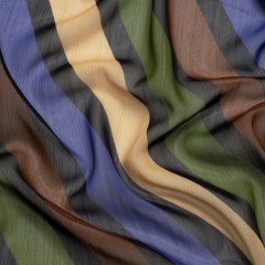 Polyester Chiffon Print with Metallic Pinstripes – Brown, Green and Purple Diagonal Stripes – Mood Exclusive Seemingly Slanted Polyester Chiffon Print with Metallic Pinstripes – Brown, Green and Purple Diagonal Stripes – Mood Exclusive Seemingly Slanted