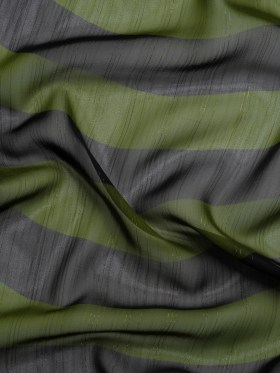 Polyester Chiffon Print with Metallic Pinstripes – Green and Black Wavy Stripes – Mood Exclusive Delray Daze Polyester Chiffon Print with Metallic Pinstripes – Green and Black Wavy Stripes – Mood Exclusive Delray Daze