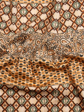 Mood Exclusive Orange Tropic Arrangement Stretch Cotton Sateen Mood Exclusive Orange Tropic Arrangement Stretch Cotton Sateen