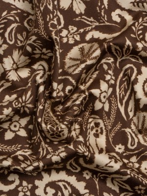 Mood Exclusive Brown Leaves of Grass Stretch Cotton Sateen Mood Exclusive Brown Leaves of Grass Stretch Cotton Sateen