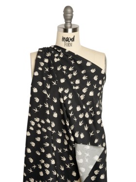 Stretch Cotton Poplin Print – Black Dinosaur Footprints – Mood Exclusive Jurassic Jubilee Stretch Cotton Poplin Print – Black Dinosaur Footprints – Mood Exclusive Jurassic Jubilee