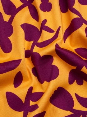Stretch Cotton Twill Print – Mango Orange and Plum Purple Floral – Mood Exclusive Color-Block Creative Stretch Cotton Twill Print – Mango Orange and Plum Purple Floral – Mood Exclusive Color-Block Creative