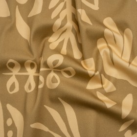 Stretch Cotton Twill Print – Beige and Sage Green Floral – Mood Exclusive Drawing Delight Stretch Cotton Twill Print – Beige and Sage Green Floral – Mood Exclusive Drawing Delight