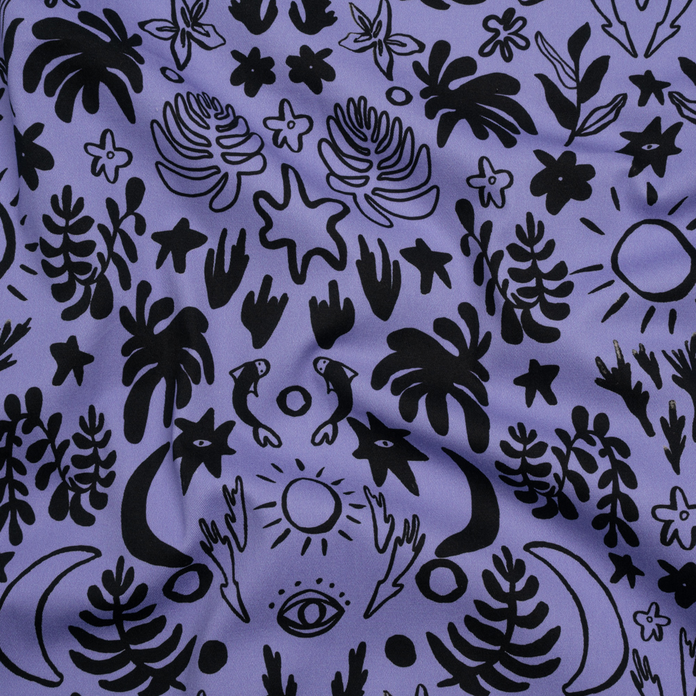 Stretch Cotton Twill Print – Blue and Black Simple Doodles – Mood Exclusive Twin Flame Stretch Cotton Twill Print – Blue and Black Simple Doodles – Mood Exclusive Twin Flame