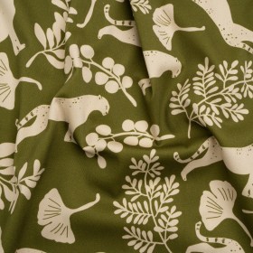 Stretch Cotton Twill Print – Green Big Cats and Leaves – Mood Exclusive Stoic Seer Stretch Cotton Twill Print – Green Big Cats and Leaves – Mood Exclusive Stoic Seer