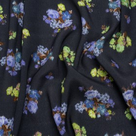 Viscose Crepe Print – Navy, Periwinkle and Lime Green Ikat Floral – Mood Exclusive Rosy Visions Viscose Crepe Print – Navy, Periwinkle and Lime Green Ikat Floral – Mood Exclusive Rosy Visions