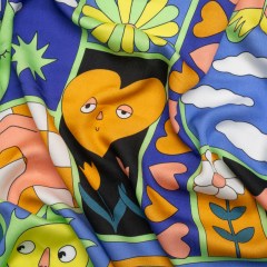 Mood Exclusive Blue All Love Rayon Challis Mood Exclusive Blue All Love Rayon Challis