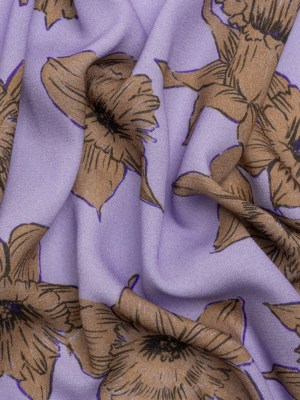 Viscose Crepe Print – Lilac and Brown Floral – Mood Exclusive Dear Darling Viscose Crepe Print – Lilac and Brown Floral – Mood Exclusive Dear Darling