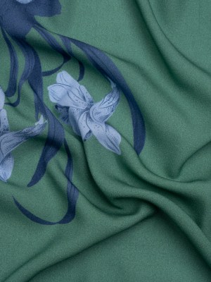 Viscose Crepe Print – Green and Blue Floral – Mood Exclusive April Ever After Viscose Crepe Print – Green and Blue Floral – Mood Exclusive April Ever After