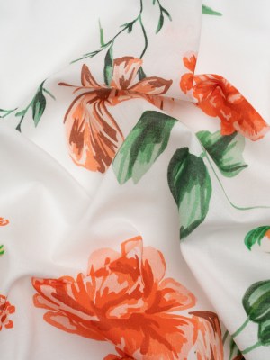 Mood Exclusive Red Roses and Hellos Cotton Voile Mood Exclusive Red Roses and Hellos Cotton Voile