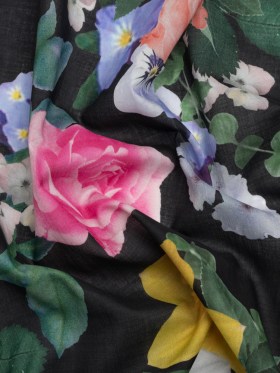 Mood Exclusive Black Picture Perfect Petals Cotton Voile Mood Exclusive Black Picture Perfect Petals Cotton Voile